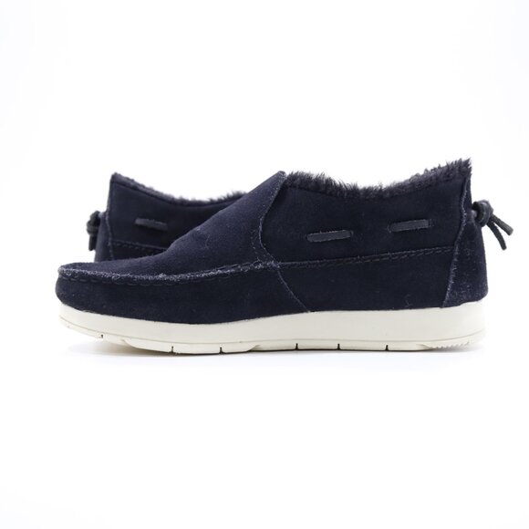 Sperry Moc Sider Black Leather Faux-Fur Lined Winter Ankle Boots - Women's 7.5 - Picture 5 of 7